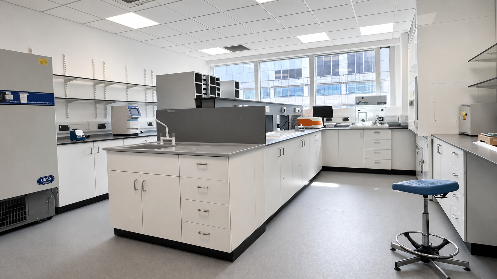 Wet-lab benches at WilbeLABS